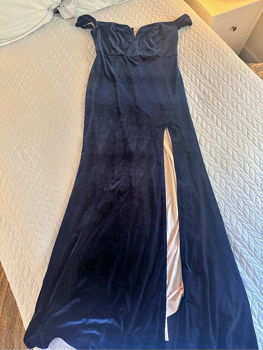 City Studio Velvet Maxi Dress in Blue